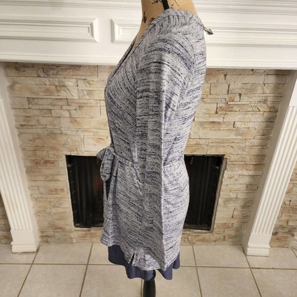 DOLAN blue heathered long buttoned super soft cardigan size medium - Picture 2 of 6